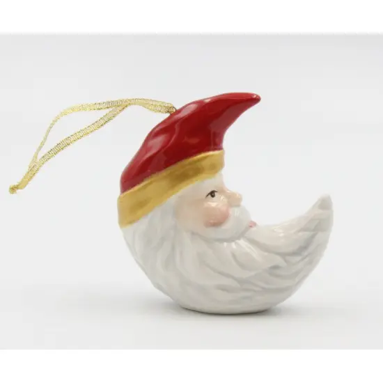 Ceramic Santa Ornament - Moon, Christmas Tree Decor, Gift for Her {3}