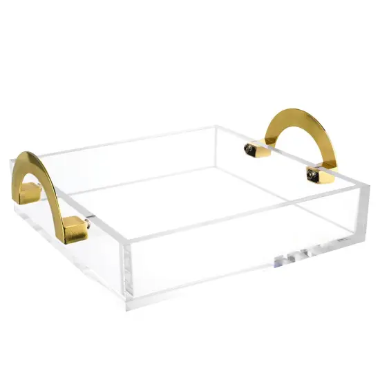Lucite Tray with Metal Handles and Optional Cover {2}