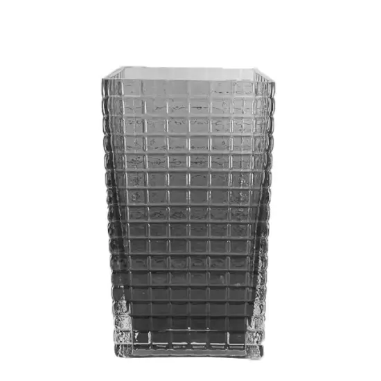 Glass Vase Square Design Black {3}