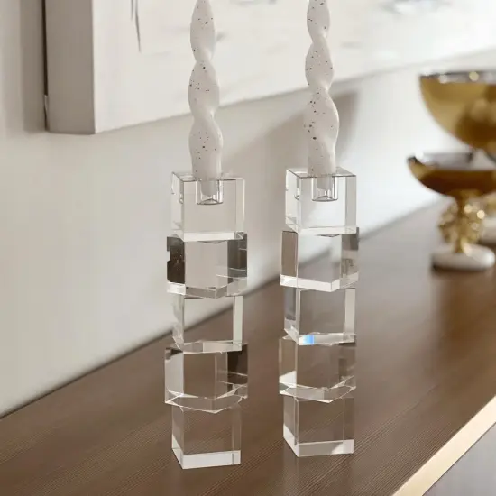 Crystal Taper Candle Holder {3}