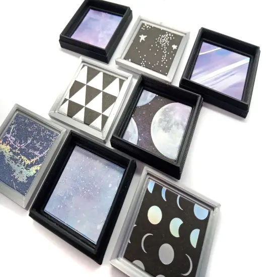 Galaxy Wall Art for Dollhouses, 8 pc, Celestial Decor 1:12 Scale, Purple Black & Silver, Adorabilities {4}