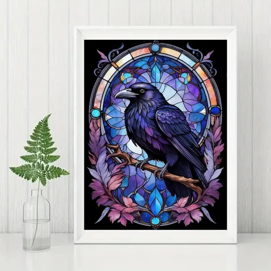 Diamond Painting Kits for Adults, Crow DIY 5D Diamond Art Kits Full Drill Diamond Dots Paintings with Diamonds Gem Art and Crafts Home Decor 12x16inch {3}