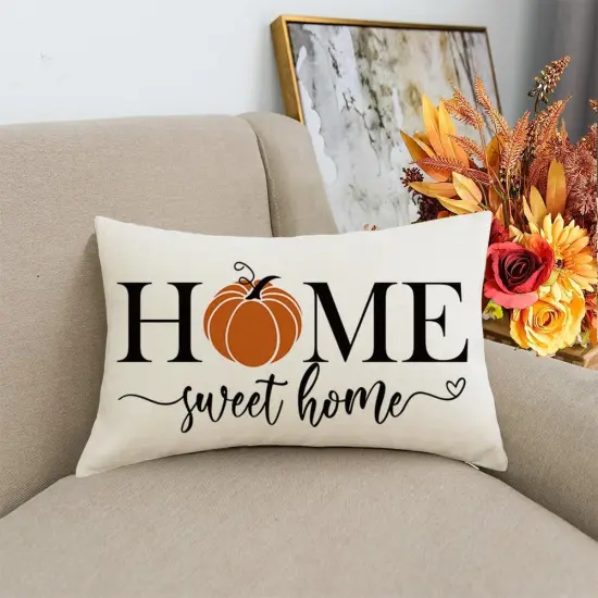 Fall Decorative Pillow Covers - Beige (20" x 12") {5}