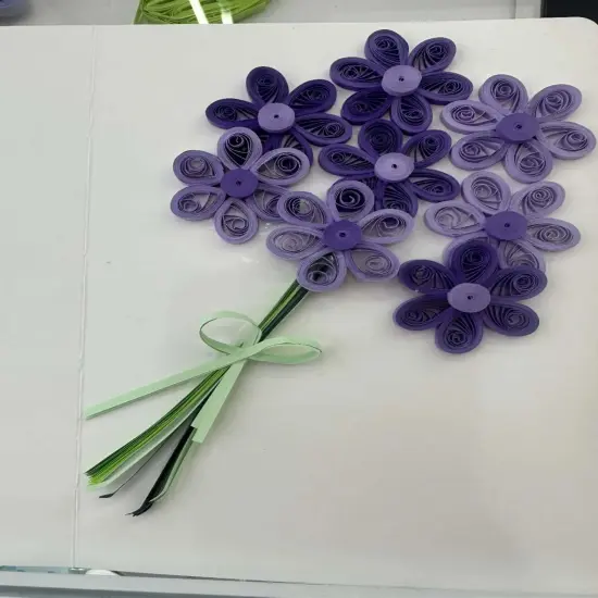 Greeting Card Making Kit. Lilac Flowers DIY Quilling Kit F07M3-5-FL1 {3}
