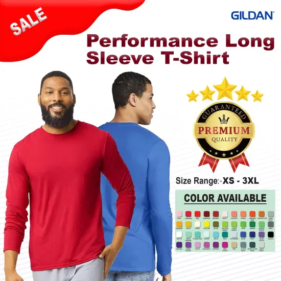 Gildan&reg; Performance Crewneck Long Sleeve T-Shirt Safety green {2}