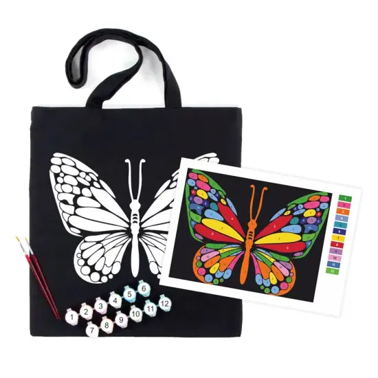 Rosa Talent Magic Butterfly - Black Shopper Coloring Kit. Ecobag Painting Kit, Cotton 0.03 lb/in2, 14.96*16.54 inches {1}