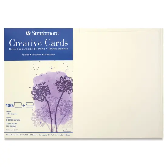 Strathmore Creative Cards and Envelopes - Full Size, Ivory with Deckle, Pkg of 100 {1}