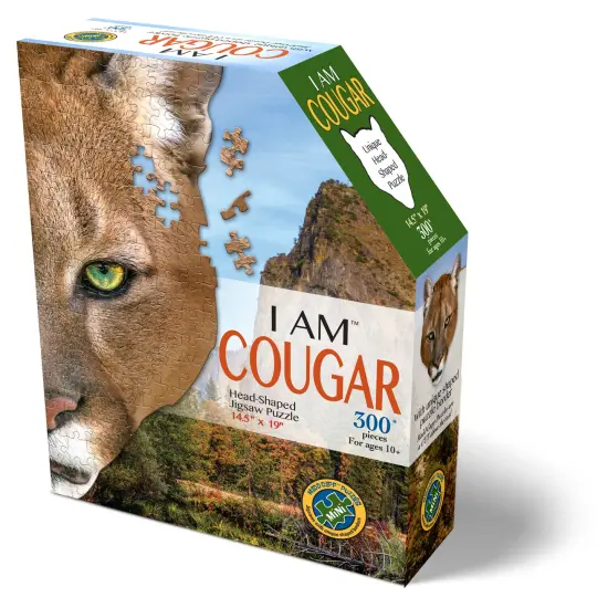 Madd Capp Puzzles - I AM Cougar - 300 Pieces - Animal Shaped Jigsaw Puzzle {1}