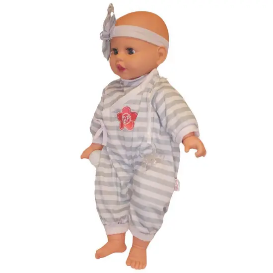 Goldberger Baby's First 19" Unbelievably Soft Baby Doll in Grey Stripes {4}