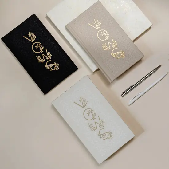Paige Tate & Co. Our Wedding Vows - 2 Journals, Set Of Linen Cover Books, Foil Accents &Hand-Drawn Illustration, Acid-Free Archival Paper, Flat-Lay {5}