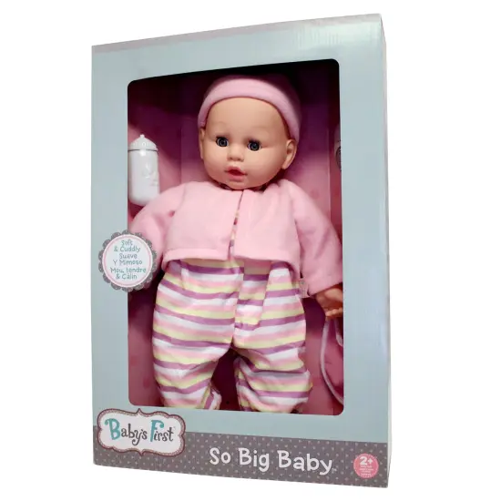 Baby's First: So Big - Striped Pajamas - Pink-Yellow-White, 19" Baby Doll, 3pc Toy Care Accessories, Sleepy Time Eyes, Soft & Cuddly, Toddlers-Kids 2+ {3}