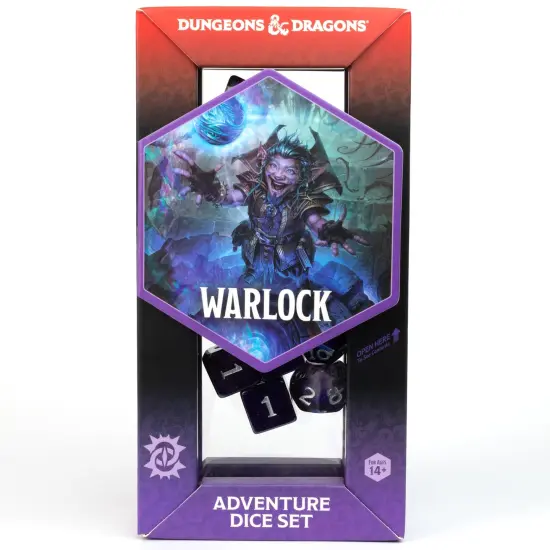 Dungeons & Dragons: D&D Adventure Dice: Warlock - Purple - 16pc RPG Set, Class Symbols, Roleplaying Game Accessory, Sirius Dice, Officially Licensed {4}