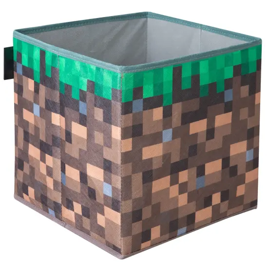 Minecraft: Fabric Storage Boxes: 2pc - TNT & Grass Block - 10" Collapsible Square Cubes, Toys-Games-Clothes Organization, Game Theme Decor, Licensed {5}