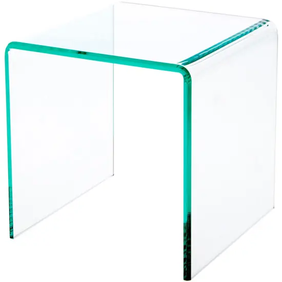 Plymor Clear Acrylic "Green Glass-Look Beveled Edge" Display Riser 7" x 7" x 7" (1/4" thick) {2}