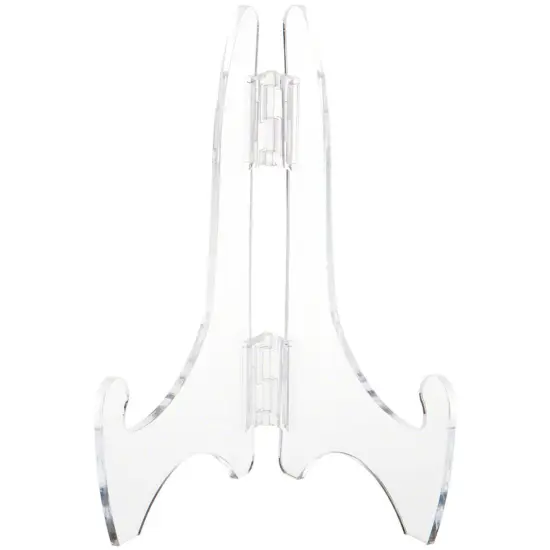 Plymor Clear Acrylic Adjustable Folding Display Easel, 9" H x 6" D (For 14" Plates) {2}