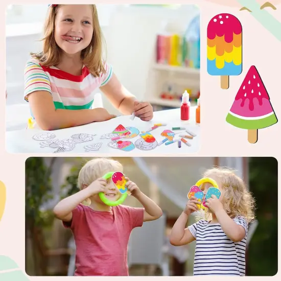 30 Sets Sand Art Kit Crafts for Kids 30 Sand Art Pictures with 23 Colored Sands DIY Sweet Treat Craft Paintings with Brushes {4}