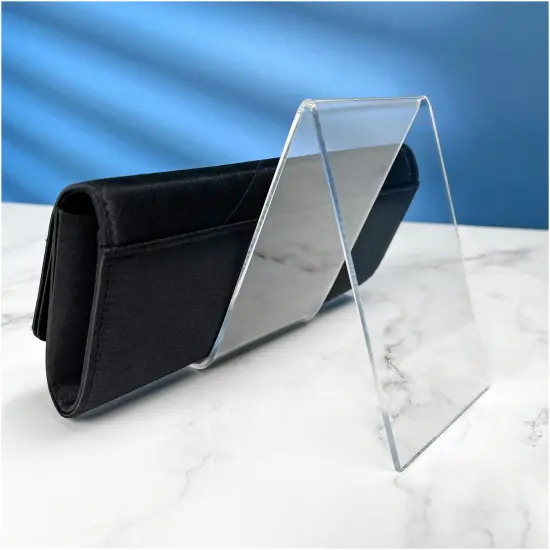 Plymor Clear Acrylic Flat Back Display Easel with Rounded Front, 5.5" H x 3.5" W x 5.5" D {4}