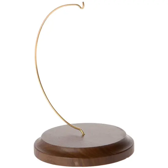 Plymor Wire Ornament Hanger Display with 4.75" Round Wood Base, 7.5" H {2}