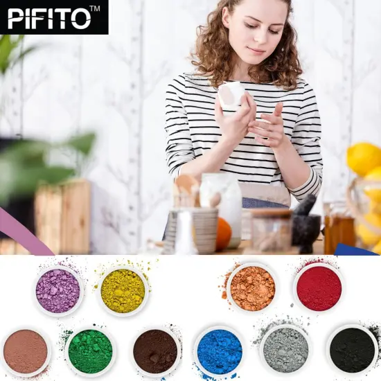 Pifito Mica Colorant Powder Original Sampler │ 10 Beautiful Color Dyes for Soap Making Supplies, Bath Bombs, Epoxy Resin (.25 oz ea) {6}
