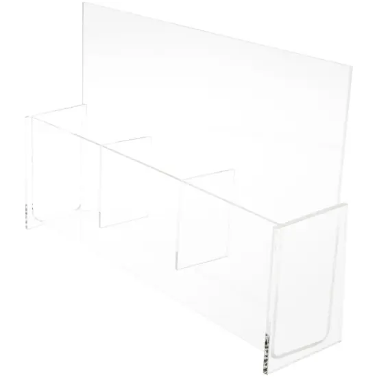 Plymor Clear Acrylic 3-Pocket Tri-Fold Brochure Literature Holder (Countertop), Fits Documents Up to 4" Wide {1}