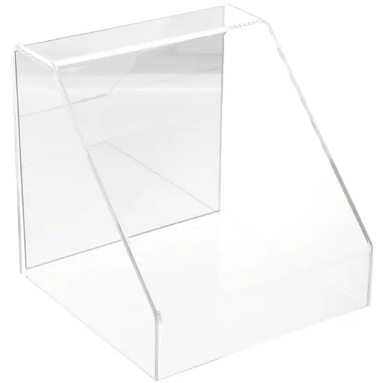 Plymor Clear Acrylic Slanted Front Display Case with No Base (Mirrored), 8" x 8" x 8" {1}