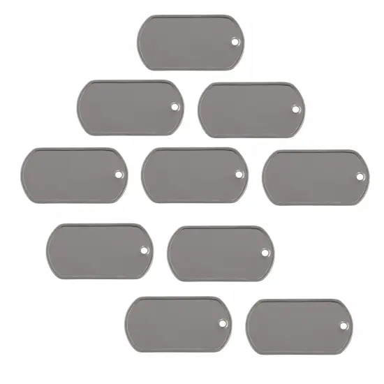 JewelrySupply Blank Military Dog Tags 28x50mm Stainless Steel (Package of 10) {1}