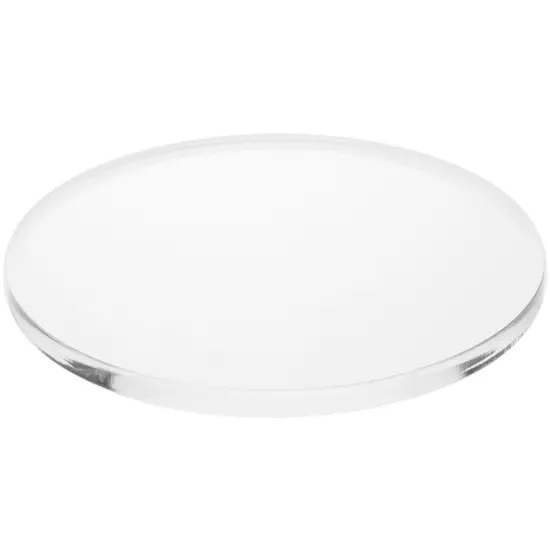 Plymor Clear Acrylic Round Standard-Edge Display Base, 6" W x 6" D x 0.375" H {2}