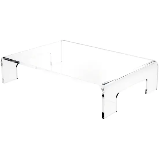 Plymor Clear Acrylic Display Riser with Tray Handles, 4" H x 18" W x 12" D (3/8" thick) {2}