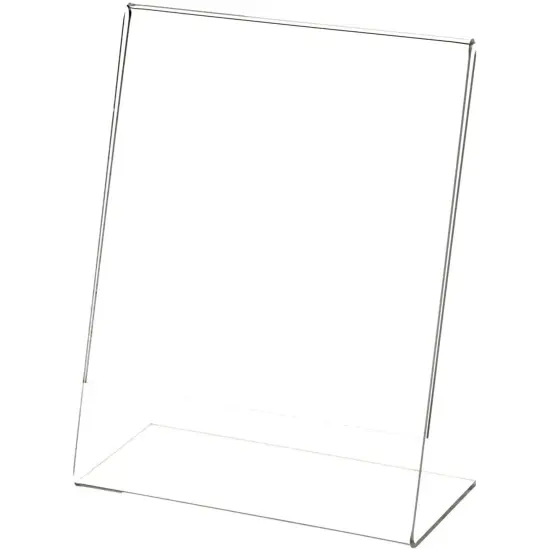 Plymor Clear Acrylic Sign Display / Literature Holder (Angled), 5.5" W x 7" H {2}