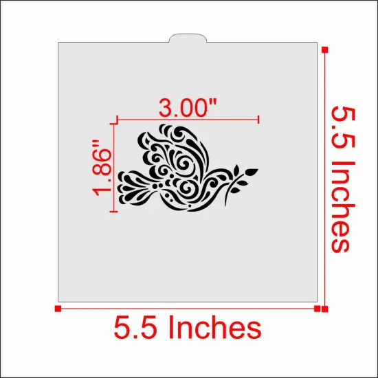 Dove of Peace with Olive Branch Cookie & Craft Stencil | CM041 by Designer Stencils | Cookie Decorating Tools | Baking Stencils for Royal Icing, Airbrush, Dusting Powder | Craft Stencils for Canvas, Paper, Wood | Reusable Food Grade Stencil {2}