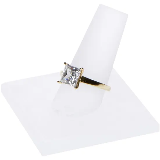 Plymor Frosted Acrylic Ring Finger Display, Single on Square Base, 2" W x 2" D x 1.75" H {3}