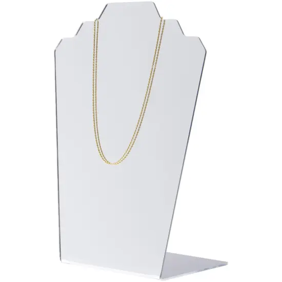 Plymor Acrylic Stair-step Necklace Display Stand (Mirrored), 8" W x 4" D x 11.75" H {3}