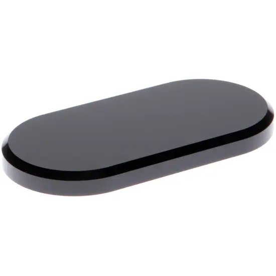 Plymor Black Acrylic Oval Beveled Display Base, 6" W x 3" D x 0.5" H {2}