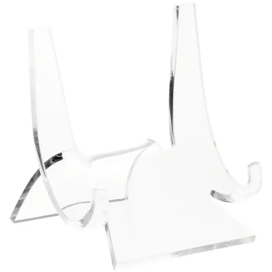 Plymor Clear Acrylic Double-Scoop Display Easel, 3" H x 2.875" W x 2.5" D {2}