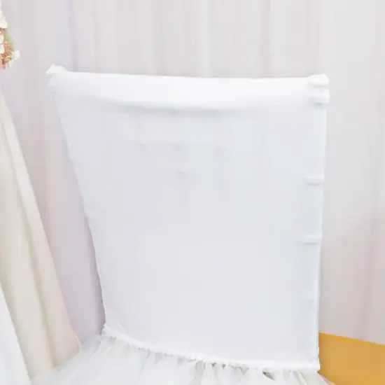 1 Piece White Ballerina Spandex Chiavari Chair Cover Elegant Stretch Fit with Flowing Skirt {5}