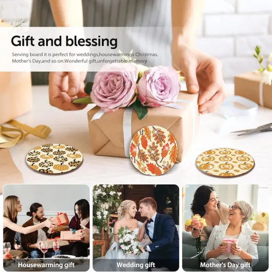 8 PCS Fall Diamond Art Coasters Thanksgiving Painting Kits {3}