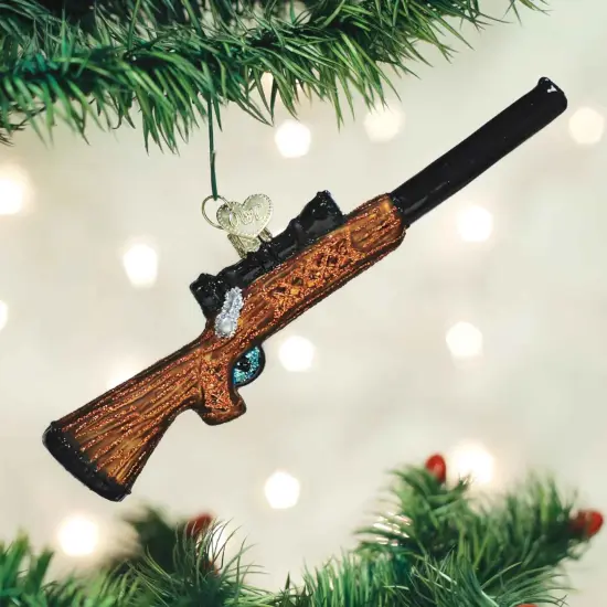 Old World Christmas 1.5 Inch Rifle Tree Ornament , Warfare Hunting Shooting Sport Multicolored {3}