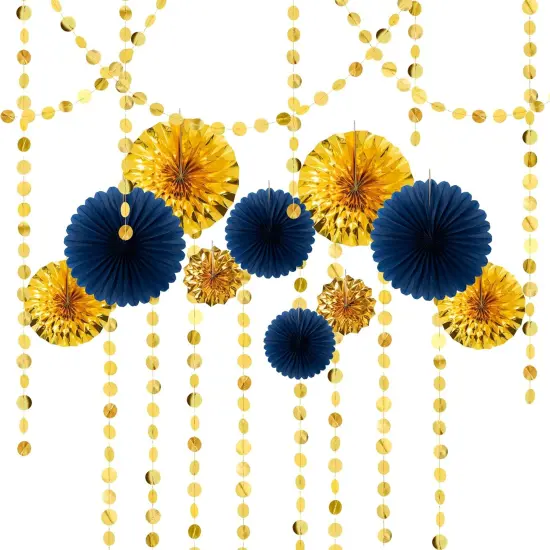 Navy Blue Gold Party Decorations Paper {1}
