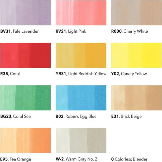 Illustration Book Bundle Set, Alcohol-Based Markers (12 pcs) {3}