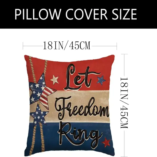 Patriotic Pillow Covers 18x18 Inch Set of 4 {2}