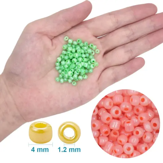 EuTengHao 6000pcs Glass Seed Beads Small Craft Beads for DIY Bracelet Necklaces Crafting Jewelry Making Supplies with Two 0.8mm Clear Bracelet String (4mm, 250 Per Color, 24 Colors) {6}
