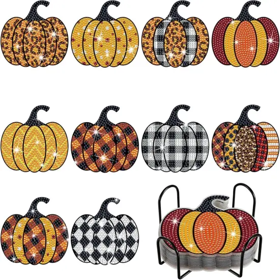 DIY Autumn Halloween Diamond Painting Coasters Kit for Beginner Adult {1}