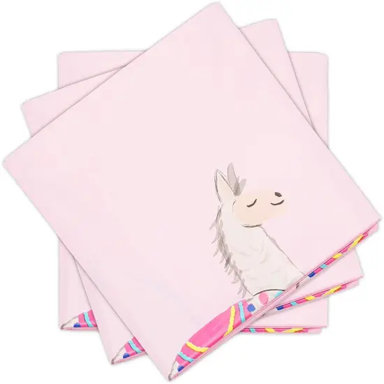 Pink Plastic Tablecloth for Llama Birthday Party (54 x 108 in, 3 Pack) {6}