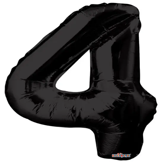 34" Numeral 4 Balloon - Black, 1ct {1}