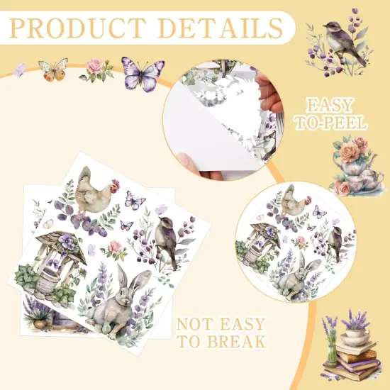 Lavender Rub on Transfers for Crafts: 16 Pcs {2}