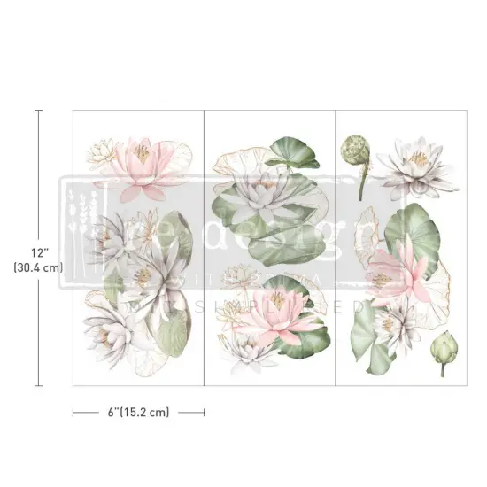 Small Transfers - Water Lilies - 3 sheets, 6"x12" {1}