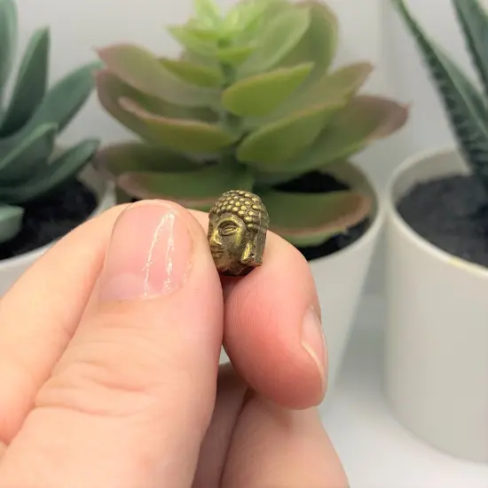 4, 20 or 50 Pieces: Bronze Happy Buddha Head Beads {5}