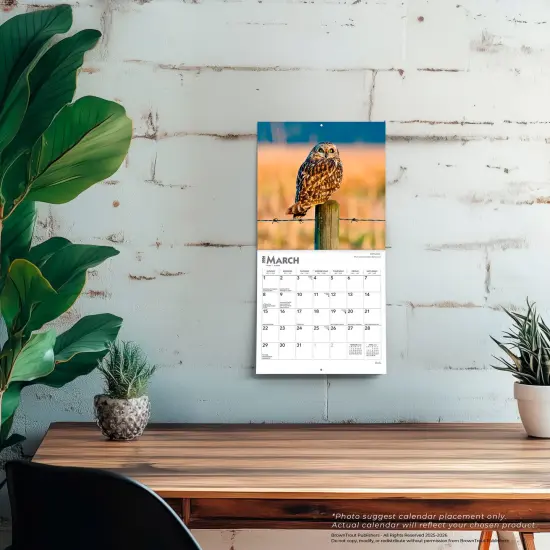 Owls | 2026 7 x 14 Inch (Hanging) Monthly Mini Wall Calendar {5}