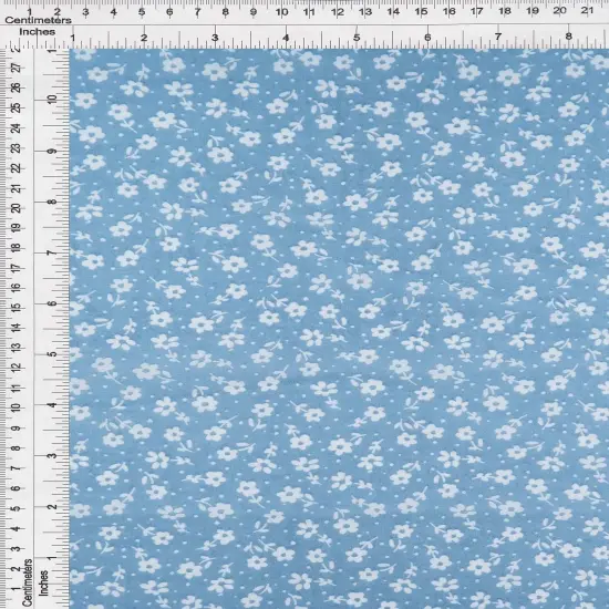 1 Yard High Multi Chiffon Ditsy Floral Print Woven Fabric Sheer Lightweight 57/58" Width BLUE {6}