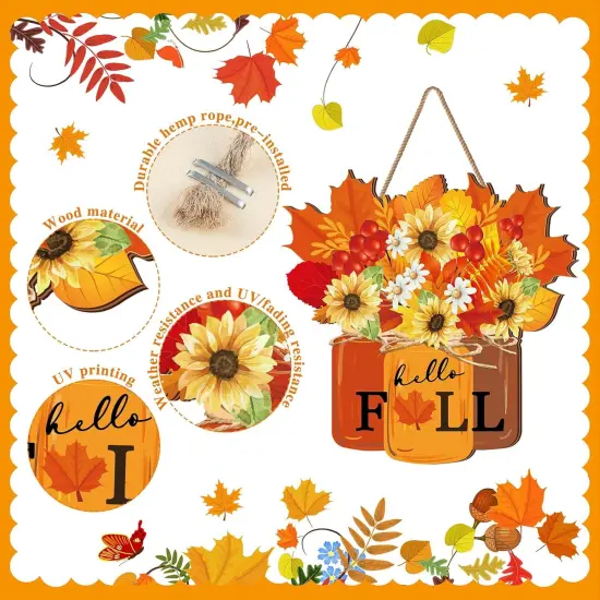 Fall Decoration for Home Thanksgiving Door Decor (Orange) {3}